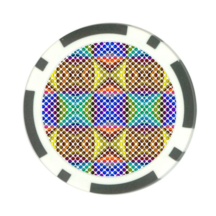 Colorful Circle Abstract White Brown Blue Yellow Poker Chip Card Guard