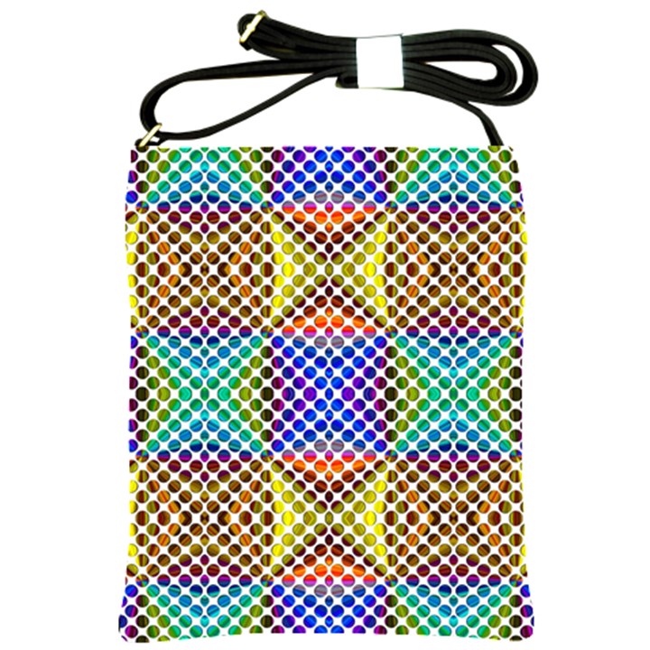 Colorful Circle Abstract White Brown Blue Yellow Shoulder Sling Bag