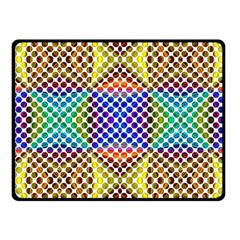 Colorful Circle Abstract White Brown Blue Yellow Fleece Blanket (small) by BrightVibesDesign