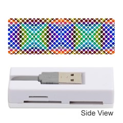 Colorful Circle Abstract White Brown Blue Yellow Memory Card Reader (stick) by BrightVibesDesign