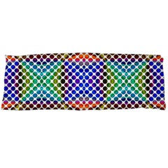 Colorful Circle Abstract White Brown Blue Yellow Body Pillow Case (dakimakura) by BrightVibesDesign