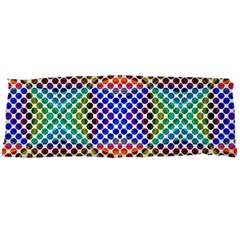 Colorful Circle Abstract White Brown Blue Yellow Body Pillow Case Dakimakura (two Sides) by BrightVibesDesign