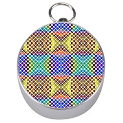 Colorful Circle Abstract White Brown Blue Yellow Silver Compasses by BrightVibesDesign