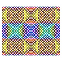 Colorful Circle Abstract White Brown Blue Yellow Double Sided Flano Blanket (small)  by BrightVibesDesign