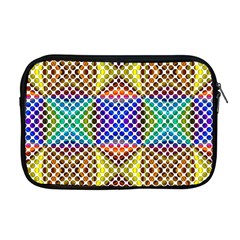 Colorful Circle Abstract White Brown Blue Yellow Apple Macbook Pro 17  Zipper Case by BrightVibesDesign