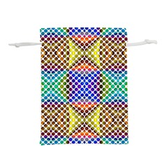 Colorful Circle Abstract White Brown Blue Yellow Lightweight Drawstring Pouch (s) by BrightVibesDesign