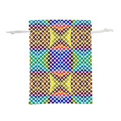 Colorful Circle Abstract White Brown Blue Yellow Lightweight Drawstring Pouch (l) by BrightVibesDesign