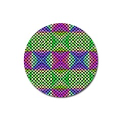 Bright  Circle Abstract Black Green Pink Blue Magnet 3  (round) by BrightVibesDesign