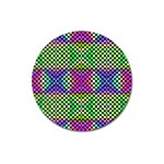 Bright  Circle Abstract Black Green Pink Blue Magnet 3  (Round) Front