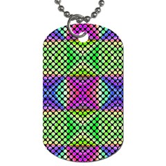 Bright  Circle Abstract Black Green Pink Blue Dog Tag (two Sides) by BrightVibesDesign