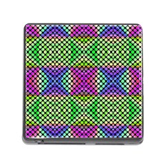 Bright  Circle Abstract Black Green Pink Blue Memory Card Reader (square 5 Slot) by BrightVibesDesign