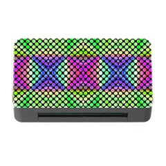 Bright  Circle Abstract Black Green Pink Blue Memory Card Reader With Cf by BrightVibesDesign