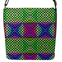 Bright  Circle Abstract Black Green Pink Blue Flap Closure Messenger Bag (s) by BrightVibesDesign