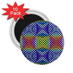 Bright Circle Abstract Black Blue Yellow Red 2 25  Magnets (10 Pack)  by BrightVibesDesign