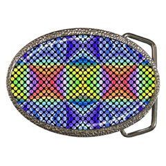 Bright Circle Abstract Black Blue Yellow Red Belt Buckles by BrightVibesDesign