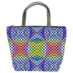 Bright Circle Abstract Black Blue Yellow Red Bucket Bag