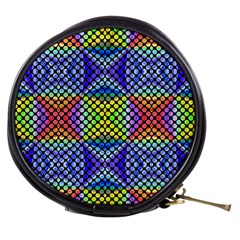 Bright Circle Abstract Black Blue Yellow Red Mini Makeup Bag by BrightVibesDesign