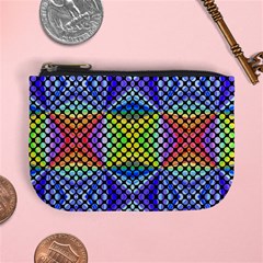 Bright Circle Abstract Black Blue Yellow Red Mini Coin Purse by BrightVibesDesign