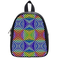 Bright Circle Abstract Black Blue Yellow Red School Bag (small) by BrightVibesDesign