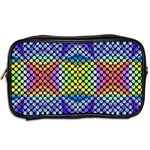 Bright Circle Abstract Black Blue Yellow Red Toiletries Bag (Two Sides) Back