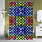 Bright Circle Abstract Black Blue Yellow Red Shower Curtain 48  x 72  (Small)  Curtain(48  X 72 ) - 42.18 x64.8  Curtain(48  X 72 )