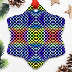 Bright Circle Abstract Black Blue Yellow Red Ornament (snowflake) by BrightVibesDesign