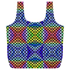 Bright Circle Abstract Black Blue Yellow Red Full Print Recycle Bag (xxl) by BrightVibesDesign