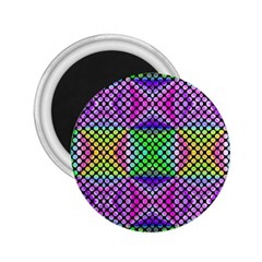 Bright  Circle Abstract Black Pink Green Yellow 2 25  Magnets by BrightVibesDesign