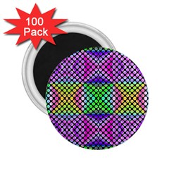 Bright  Circle Abstract Black Pink Green Yellow 2 25  Magnets (100 Pack)  by BrightVibesDesign