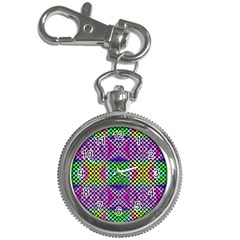 Bright  Circle Abstract Black Pink Green Yellow Key Chain Watches by BrightVibesDesign