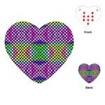 Bright  Circle Abstract Black Pink Green Yellow Playing Cards Single Design (Heart) Front