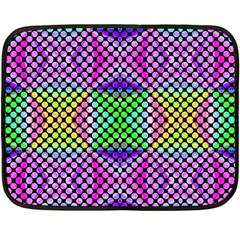 Bright  Circle Abstract Black Pink Green Yellow Fleece Blanket (mini) by BrightVibesDesign