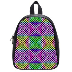 Bright  Circle Abstract Black Pink Green Yellow School Bag (small) by BrightVibesDesign