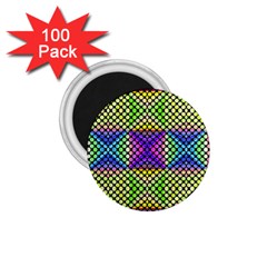 Bright  Circle Abstract Black Yellow Purple Green Blue 1 75  Magnets (100 Pack)  by BrightVibesDesign