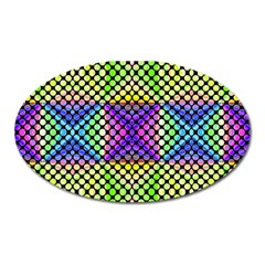 Bright  Circle Abstract Black Yellow Purple Green Blue Oval Magnet by BrightVibesDesign