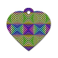 Bright  Circle Abstract Black Yellow Purple Green Blue Dog Tag Heart (one Side) by BrightVibesDesign