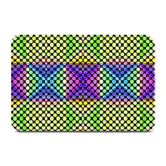 Bright  Circle Abstract Black Yellow Purple Green Blue Plate Mats by BrightVibesDesign