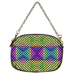 Bright  Circle Abstract Black Yellow Purple Green Blue Chain Purse (two Sides) by BrightVibesDesign