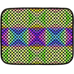 Bright  Circle Abstract Black Yellow Purple Green Blue Double Sided Fleece Blanket (mini)  by BrightVibesDesign