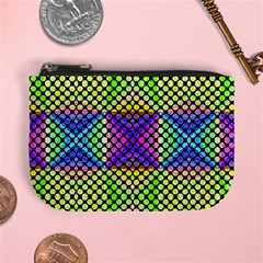 Bright  Circle Abstract Black Yellow Purple Green Blue Mini Coin Purse by BrightVibesDesign