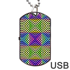 Bright  Circle Abstract Black Yellow Purple Green Blue Dog Tag Usb Flash (one Side) by BrightVibesDesign