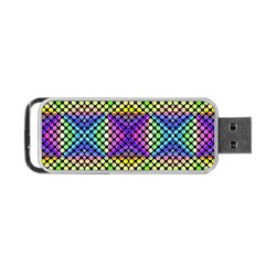 Bright  Circle Abstract Black Yellow Purple Green Blue Portable Usb Flash (two Sides) by BrightVibesDesign