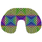 Bright  Circle Abstract Black Yellow Purple Green Blue Travel Neck Pillow Front