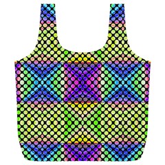 Bright  Circle Abstract Black Yellow Purple Green Blue Full Print Recycle Bag (xl) by BrightVibesDesign