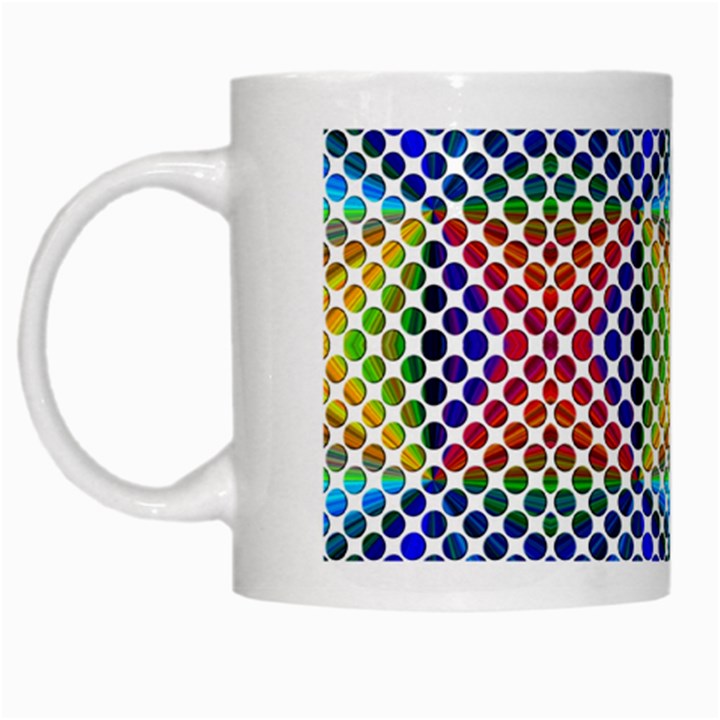 Colorful Circle Abstract White  Blue Yellow Red White Mugs