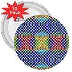 Colorful Circle Abstract White  Blue Yellow Red 3  Buttons (10 pack)  Front