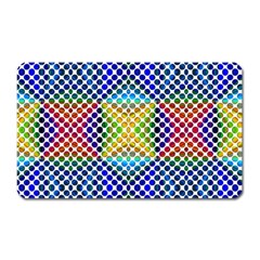 Colorful Circle Abstract White  Blue Yellow Red Magnet (rectangular) by BrightVibesDesign