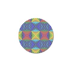 Colorful Circle Abstract White  Blue Yellow Red Golf Ball Marker by BrightVibesDesign