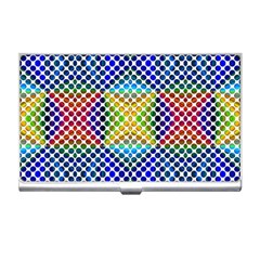 Colorful Circle Abstract White  Blue Yellow Red Business Card Holder