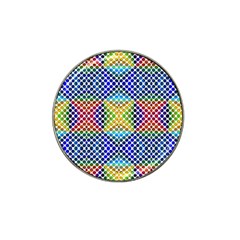 Colorful Circle Abstract White  Blue Yellow Red Hat Clip Ball Marker (4 Pack) by BrightVibesDesign